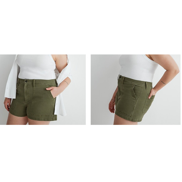 Madewell The‎ Perfect Vintage Fatigue Short Green Olive Size 31 - Picture 1 of 8